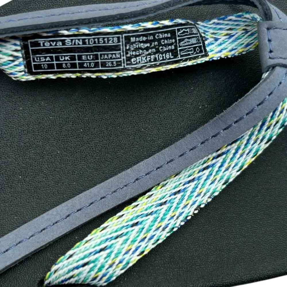 New Teva Women's Flip Flops Women's Size 10 Two Blue Straps - Picture 3 of 3